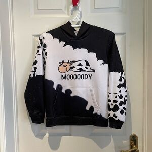 Kids “moooooody” cow hoodie